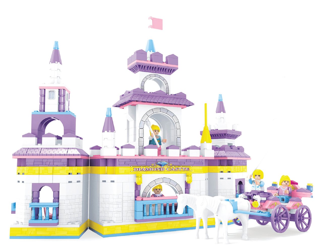 2 Item Bundle: BRICTEK Fairyland Diamond Castle 614 pcs Building